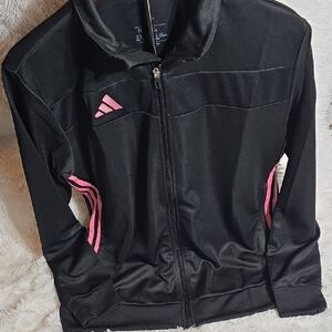 Adidas Black Jacket with Pink Accents